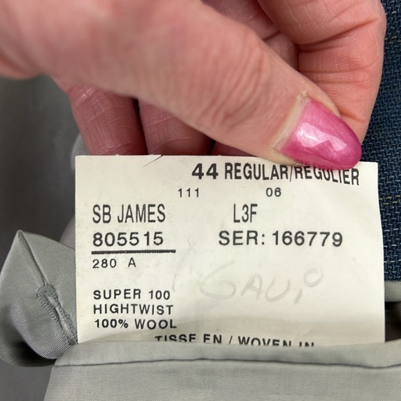 J.P. Tilford for Harry Rosen Samuelsohn Men's Super 100 Wool Blazer Sportcoat - Picture 10 of 13